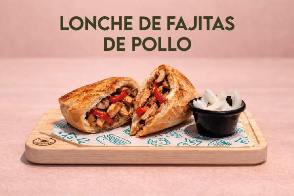 Lonche de fajitas de pollo